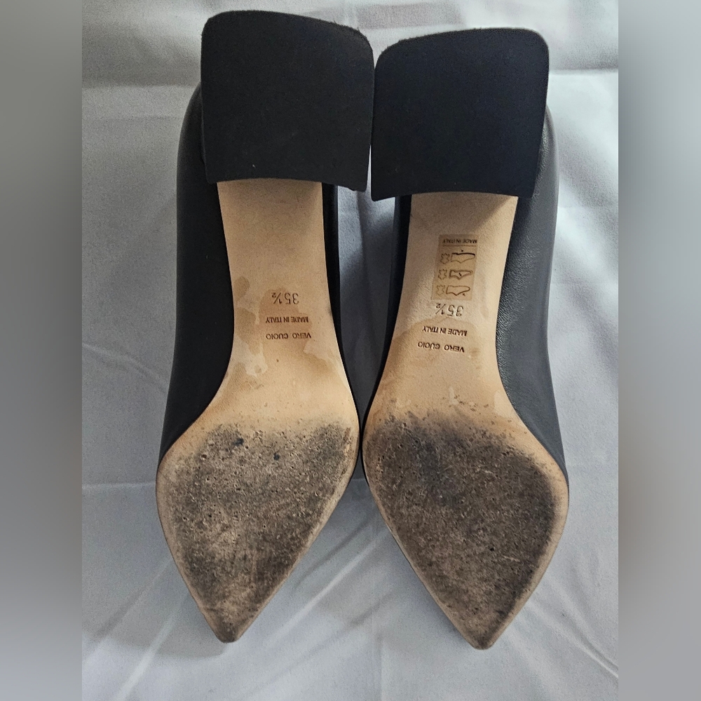 BEAUTIISOLES By Robyn Shreiber Corina Black Leather Made In Italy - Picture 7 of 11